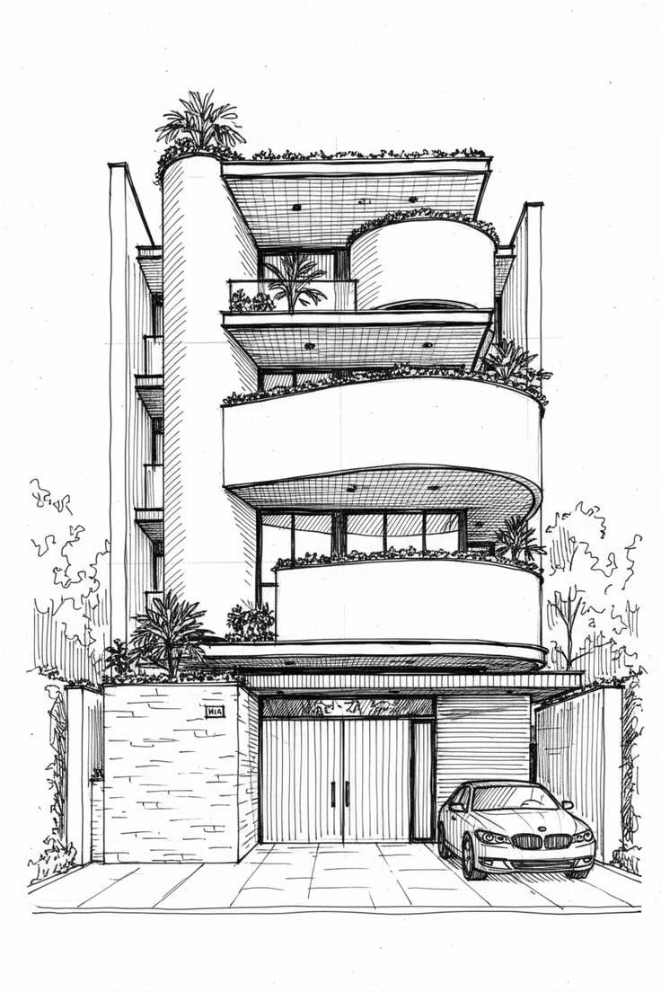 Curved Modern Residence, image 1 of 1
