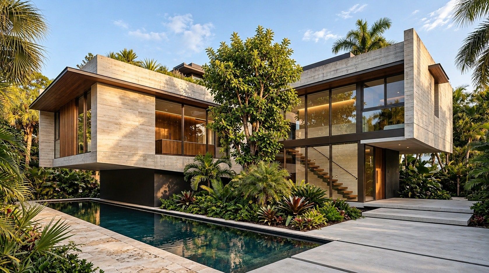 Concrete and Timber Tropical House, image 2 of 7