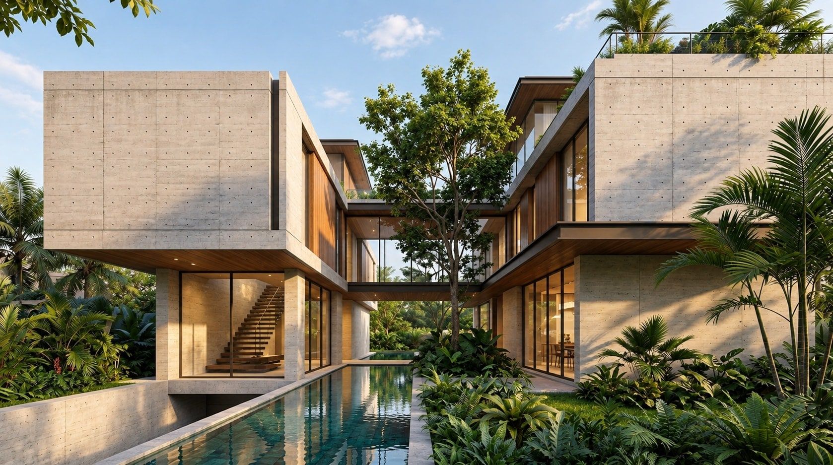 Concrete and Timber Tropical House, image 3 of 7
